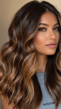 Stunning Dark Toffee Fall Blunt Bangs 💇‍♀️ Kim Kardashian Hair Balayage, All Dark Hair, Fall Hair Highlights For Brunettes, Fall Hair Color Ideas For Brunettes, Pretty Fall Hair, Feathered Lob, Haircuts For Long Hair Straight, Hair Colors For Dark Hair, Fall Hair Highlights