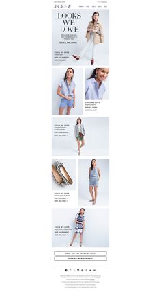 the website for jcrew looks like love, which features images of women in different outfits