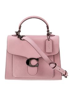 Coach Top Handle BagPink LeatherTonal HardwareFlat Handle & Single Adjustable Shoulder StrapDual Exterior PocketsSuede Lining & Single Interior PocketSnap Closure at FrontProtective Feet at BaseIncludes Dust BagUnfortunately, due to restrictions, this item may not be eligible for shipping in all areas. Luxury Double Handle Coach Bags, Luxury Coach Double Handle Bag, Coach Leather, Cute Bags, Handle Bag, Leather Handle, Top Handle, Exterior, Handbags