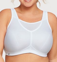 Wear this comfortable sports bra for full coverage and limited bounce. Reinforced wire-free cups provide excellent support. Made of polyester, nylon and elastane. Wireless, multi-part cups with angled seams for shape have non-stretch fabric at top and ultra-light padding at bottom for support. Open mesh panel at center of neckline provides breathability and coverage. Moisture-wicking fabric keeps you cool and dry. Sewn-on elastic underband for secure hold. Ventilated athletic mesh underside for Best Bras, Falling Down, Mesh Panel, Moisture Wicking Fabric, Leotards, Custom Fit, Stretch Fabric, Sports Bra, Plus Size