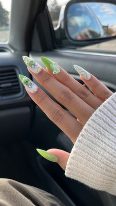 Sanrio Frog Nails, Sanrio Nails Acrylic Keroppi, Sanrio Nails Keroppi, Badtz Maru Acrylic Nails, Acrylic Nail Designs Sanrio, Keroppi Nails Short, Keroppi Nail Art, Kerropi Nail Designs, Nails Acrylic Sanrio