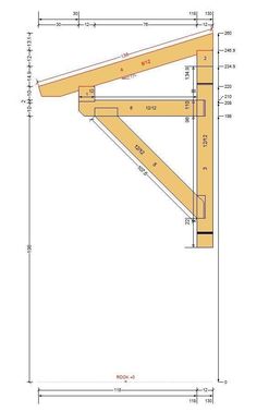 a wooden table with measurements for the top