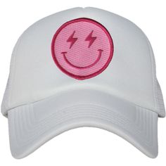 Lightning Smiley Face Foam Hat (Hot Pink and White) Pink Lightning, Happy Hat, Face Patches, Gift Box Design, Friends Day, Happy Gifts, Mesh Netting, Black Hot Pink, Face Design