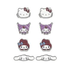 Add a touch of adorable style to your look with these Sanrio Hello Kitty 20g Stainless Steel Nose Rings. Designed for adult women who love to express their playful side, these Kawaii cute straight bone nose studs are crafted from high-quality 316L stainless steel, ensuring durability and comfort for everyday wear. Each nose ring features a delicate Hello Kitty charm, blending fun with sophistication. The 20-gauge size offers a comfortable and secure fit, making it perfect for long-lasting wear. Rings Hello Kitty, Hello Kitty Charm, Adorable Style, Mlp Oc, Boho Purse, Enamel Stud Earrings, Kitty Stuff, Nose Studs, Barbie Life