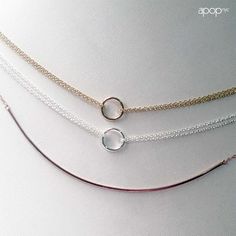 Geometry Style Jewelry: Bar Necklaces and Circle Pendant Necklaces in Sterling Silver. Circle Necklaces, Geometry Jewelry, Jewelry Bar, Bar Necklaces, Earrings Triangle, Collar Bar, Silver Link Chain, Bar Jewelry