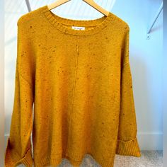 Gold Yellow Bell Sleeve Super Soft Pullover Sweater By Blu Pepper. Multicolor Threads Woven Into Material. Cuffed Bell Sleeves. Never Worn. Yellow Soft Knit Sweater For Spring, Spring Yellow Soft Knit Sweater, Yellow Long Sleeve Winter Tops, Yellow Long Sleeve Tops For Winter, Yellow Crew Neck Sweater For Winter, Casual Yellow Soft Knit Sweater, Spring Yellow Soft Knit Tops, Yellow Long Sleeve Tops For Fall, Casual Yellow Soft Knit Top