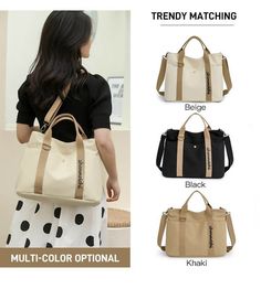 🔥🔥New product promotion-Large-capacity stylish canvas bag Tote Bag With Zipper, Womens Messenger Bag, Pocket Handbag, Handbags Casual, Bag With Zipper, Tote Pattern, Travel Items, Casual Tote, Types Of Bag