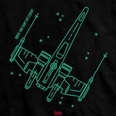 a black t - shirt with an image of a space shuttle on it