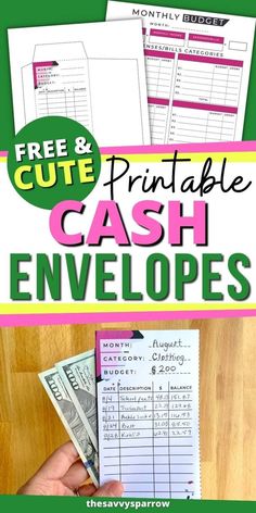 the free printable cash envelopes are great for students to use in their homes