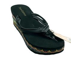 Brand: Juicy Couture Size: Us M Condition: New W/Tag Style Type: Thong Material: Color: Black Rbb Stock #: Casual Black Platform Flip Flops, Black Platform Flip Flops For The Beach, Black Platform Flip Flops For Beach, Black Platform Toe Post Flip Flops, Black Toe Post Platform Flip Flops, Trendy Black Toe Post Flip Flops, Juicy Couture Shoes, Couture Shoes, Juicy Couture Black