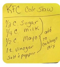 Kfc Cole Slaw, Recipe Coleslaw, Kfc Coleslaw Recipe, Food Recipes For Kids, Slaw Dressing, Coleslaw Recipe Easy, Coleslaw Dressing, Salad Dressing Recipes Homemade, Cole Slaw