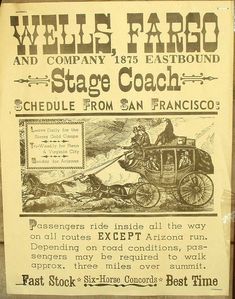 an old advertisement for a stage coach in san francisco