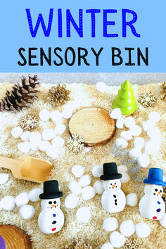 snowman winter sensory bin