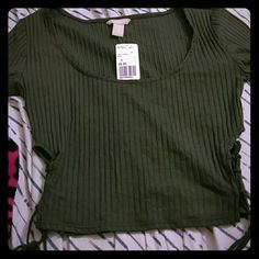 Never Warn Forever 21 Green Cotton Tops, Forever 21 Tops, Forever 21, Knit Top, Crop Tops, Womens Tops, Green, Knitting, Women Shopping