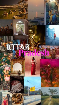 a collage of images with the words utah parks written in pink and orange on them