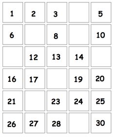 the printable numbers for this worksheet