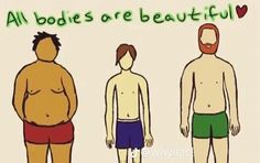 three men standing in front of each other with the words all bodies are beautiful