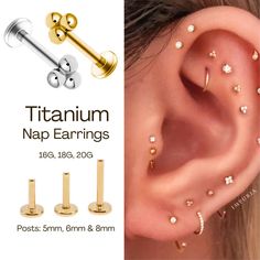 three different types of ear piercings