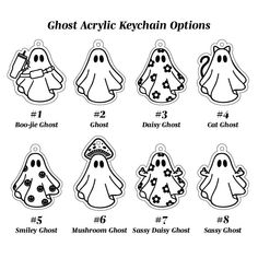 ghost acrylic keychain options