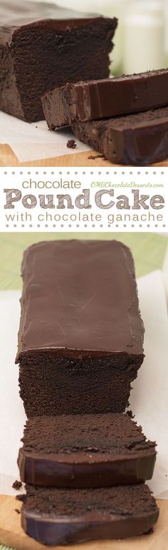 chocolate cake with chocolate ganache on top and in the middle, cut into squares