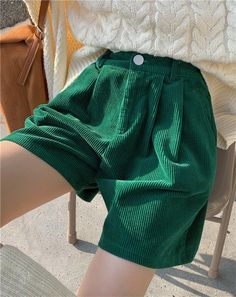 High Waist Casual Corduroy Shorts Pants – Tomscloth Corduroy Shorts, Shorts Pants, Character Outfits, Dream Clothes, Aesthetic Clothes, Pretty Outfits, Fashion Inspo Outfits, Outfit Of The Day, Cool Outfits