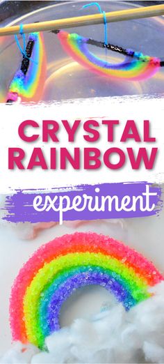 the cover of crystal rainbow experiment is shown with an image of a rainbow and clouds