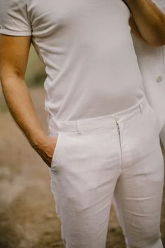 Linen Groom Pants Linen Wedding Pants Rustic Wedding Pants - Etsy Bosnia and Herzegovina Classic Wedding Trousers, Classic Fitted White Pants, Classic White Fitted Pants, Fitted White Dress Pants, Classic White Pants For Wedding, Elegant Slim Fit Wedding Bottoms, Fitted Trousers For Wedding, Elegant Slim Fit Bottoms For Wedding, Classic Fitted Pants For Wedding