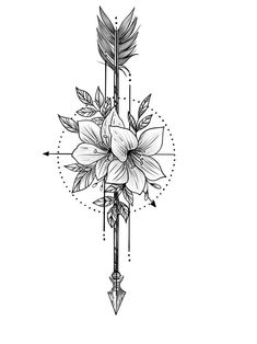 an arrow with flowers and arrows on it