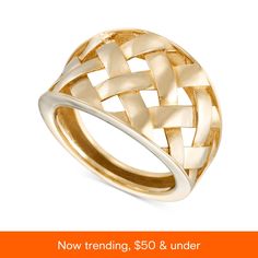 in stock Pendent Set Gold, Pendent Set, 10k Gold, Look Chic, Metal Rings, Statement Ring, Basket Weaving, Statement Rings, In Store