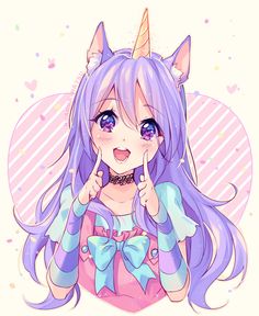 Hyanna Natsu, Unicorn Girl, Kawaii Chibi, Dessin Adorable, A Unicorn, Manga Characters, Kawaii Drawings, Kawaii Art