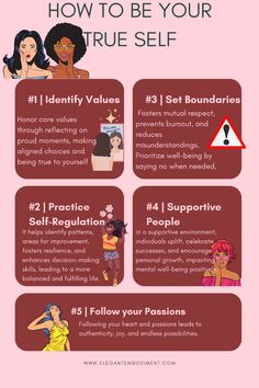 Feeling the struggle to be true to yourself? Start living authentically by embracing these five essential steps. First, identify and honor your personal values—they are the core of who you are. Next, set personal boundaries to protect your well-being and maintain healthy relationships. Practice regular self-reflection to stay connected with your inner self and growth. Surround yourself with supportive people who uplift and encourage you. Lastly, pursue your passions and do what truly makes you happy. Living a life true to who you are brings genuine happiness and fulfillment. How To Maintain Healthy Relationship, 20s Goals, Lifestyle Manifestation, Living Authentically, Story Content, Healing Workshop, Genuine Happiness, Psychology Studies, Yoga Chakra