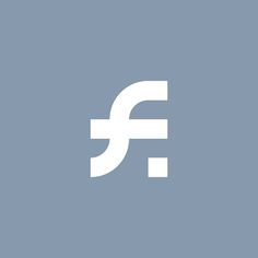 the letter f in white on a blue background