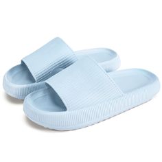 PRICES MAY VARY. 【Super Soft & Lightweight】Latest Technology-Super Soft Home Slippers use ultra rebound soles to make you feel like you are stepping on the cloud, giving you a sense of cloud feet, And Lightweight material is more comfortable than rubber slippers / sandals. 【Thick Sole Design】Different from other plastic home slippers, this pair of massage slippers use about 1.6 inch - 4cm thick sole, which makes you taller and more wear-resistan. 【Double Anti-Slip】The interior of cloud Slippers Public Shower, Cloud Slippers, Indoor Slides, Rubber Slippers, Shower Shoes, Slippers For Women, Clothing Trends, Walking On Clouds, Go Outdoors