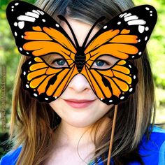 Monarch Butterfly Mask Printable Halloween Costume Animal - Etsy Moth Diy, Halloween Costume Animal, Mask Printable, Birthday Carnival, Animal Halloween Costumes, Printable Masks, Butterfly Mask, Masks Crafts, Printable Animals