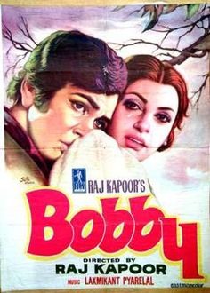 an old movie poster for bobby starring raa kapoofi and raahni p