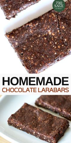 homemade chocolate lavabars on a white plate with text overlay that reads homemade chocolate lava bars