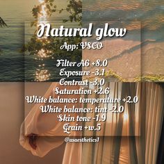 a poster with the words natural glow on it