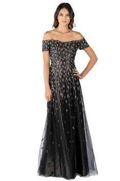 Off the Shoulder A-Line Gown A Line Gown, Bride Style, Women Helping Women, Top Fabric, A Mother, Luxury Retail, Luxury Fabrics, Model Height, Shoulder Sleeve