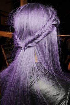 Lilac Hair with Fish Tail braid Lavender Hair Colors, Edgy Pixie, Lilac Hair, French Braid Hairstyles, Lavender Hair, Short Hairstyle, Dye My Hair