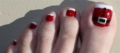 Christmas Toenails, Christmas Toes, Santa Suit