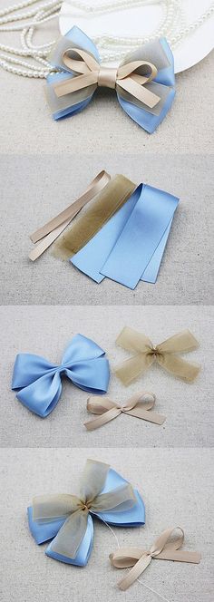 how to make a bow with ribbon and satin ribbons - step by step instructions on how to tie it