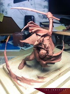 ArtStation - The IMMORTAL Dynamic Sculpture, Gianluca Rolli Dynamic Sculpture, Monster Clay, Traditional Sculptures, Character Poses, Fantasy Rpg, Action Poses, Mini Paintings, Sculpture Clay, Clay Sculpture