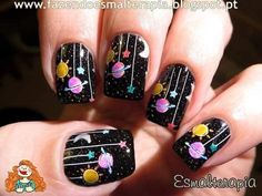 Trending Nail Designs, Alien Nails, Short Nail Ideas, Planet Nails, Galaxy Nail Art, Galaxy Nails, Nail Art Designs Videos, Cute Gel Nails