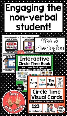 engaging the non -verbal student's circle time book with text and pictures