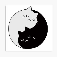 Yin Yang Cat Ying Yang Cat Tattoo, Ying Yang Wallpaper, Cat Symbolism, Ying Yang Art, Chinese Philosophy, Yin Yang Art, Japanese Art Styles, Kitty Games, Ying Yang