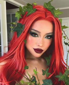 Red Hair Costume, Editorial Editing, Poison Ivy Makeup, Poison Ivy Halloween Costume, Red Hair Halloween Costumes, Filter Photography, Ivy Costume, Poison Ivy Costumes