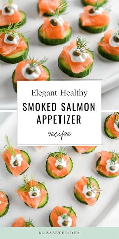 smoked salmon appetizer recipe on a platter with the title text overlay