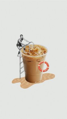 Iced latter coffee summertime refreshing vintage collage coffeeshop restaurant poster Aesthetic Advertising Graphic Design, Coffee Shop Story Ideas, Coffee Design Poster, Coffee Instagram Story Ideas, Iced Coffee Poster Design, Iced Coffee Poster, Drink Collage, Drink Collage Art, Advertising Collage