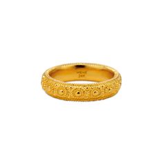 Rich in detail, glowing halos surround the 24k gold Etruscan Sun Band with endless rings of light. Heart Knot Ring, Double Heart Ring, Crossover Ring, Linking Rings, Feminine Design, Pendant Rings, Pure Gold, Pricing Jewelry, Chain Pendants