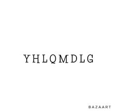 the word yhlomdlg is written in black ink on a white background